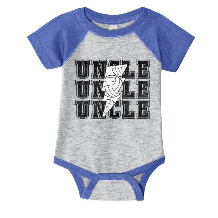 Vintage Volleyball Uncle Game Day Vibes Volleyball Season Gift Infant Baby Jersey Bodysuit