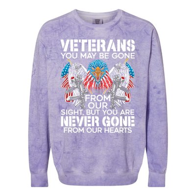 Veterans Vet Usa Flag American Military Memorial Day Gift Colorblast Crewneck Sweatshirt