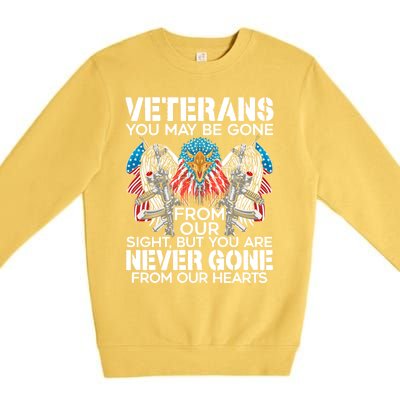 Veterans Vet Usa Flag American Military Memorial Day Gift Premium Crewneck Sweatshirt