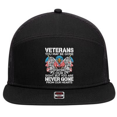 Veterans Vet Usa Flag American Military Memorial Day Gift 7 Panel Mesh Trucker Snapback Hat