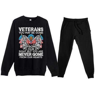 Veterans Vet Usa Flag American Military Memorial Day Gift Premium Crewneck Sweatsuit Set