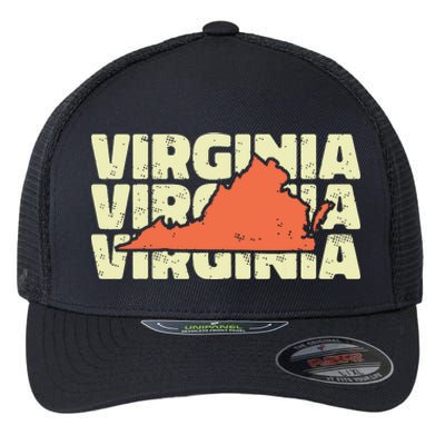 Vintage Virginia Usa State Flexfit Unipanel Trucker Cap