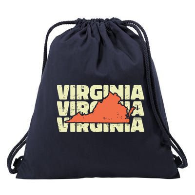 Vintage Virginia Usa State Drawstring Bag