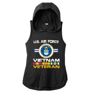 Vietnam Veteran USA Flag Vietnam Vet Flag Ladies PosiCharge Tri-Blend Wicking Draft Hoodie Tank