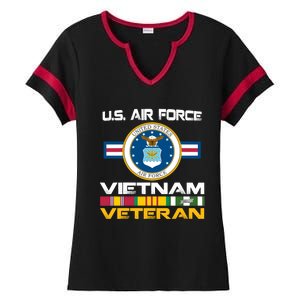 Vietnam Veteran USA Flag Vietnam Vet Flag Ladies Halftime Notch Neck Tee