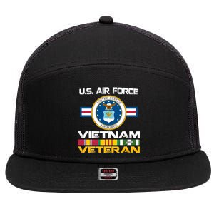 Vietnam Veteran USA Flag Vietnam Vet Flag 7 Panel Mesh Trucker Snapback Hat