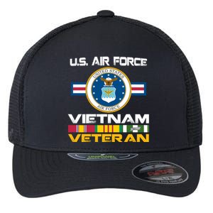 Vietnam Veteran USA Flag Vietnam Vet Flag Flexfit Unipanel Trucker Cap