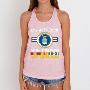 Vietnam Veteran USA Flag Vietnam Vet Flag Women's Knotted Racerback Tank