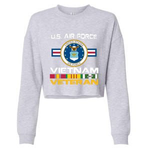 Vietnam Veteran USA Flag Vietnam Vet Flag Cropped Pullover Crew