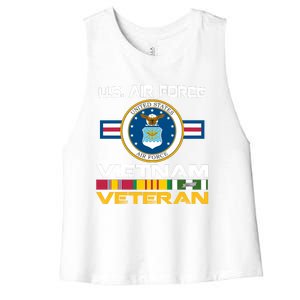 Vietnam Veteran USA Flag Vietnam Vet Flag Women's Racerback Cropped Tank