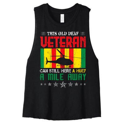 Vietnam Veteran Uh1 Huey Helicopter Women's Racerback Cropped Tank