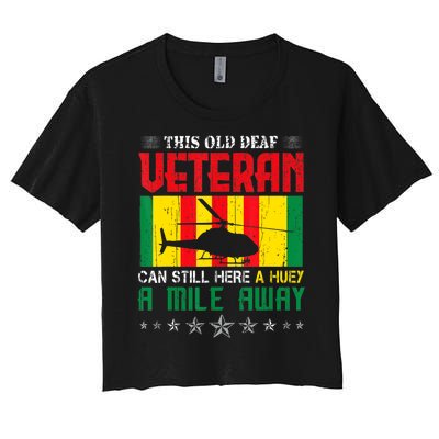 Vietnam Veteran Uh1 Huey Helicopter Women's Crop Top Tee