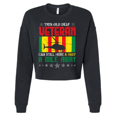 Vietnam Veteran Uh1 Huey Helicopter Cropped Pullover Crew