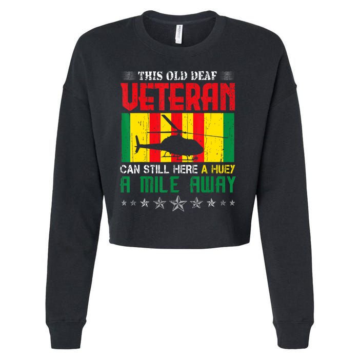 Vietnam Veteran Uh1 Huey Helicopter Cropped Pullover Crew