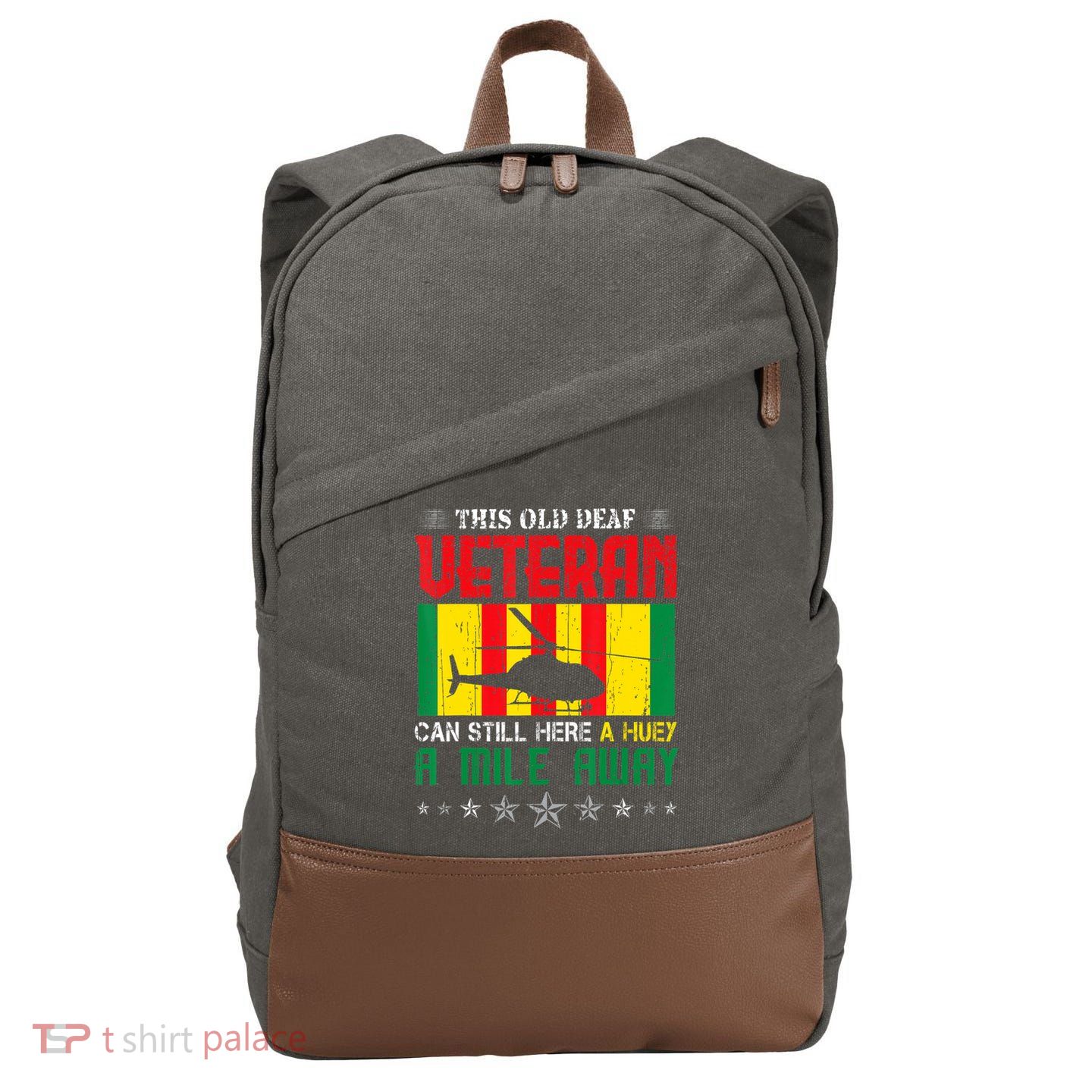 Vietnam Veteran Uh1 Huey Helicopter Cotton Canvas Backpack