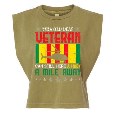 Vietnam Veteran Uh1 Huey Helicopter Garment-Dyed Women's Muscle Tee