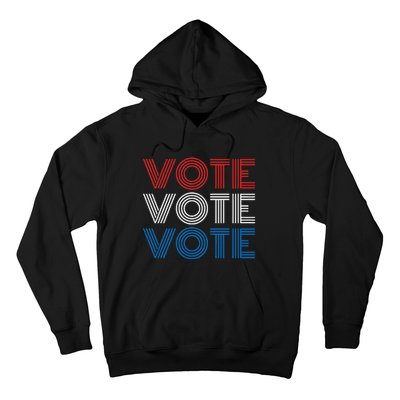 Vote Vote Vote Red White Blue Retro Election Simple Design Hoodie