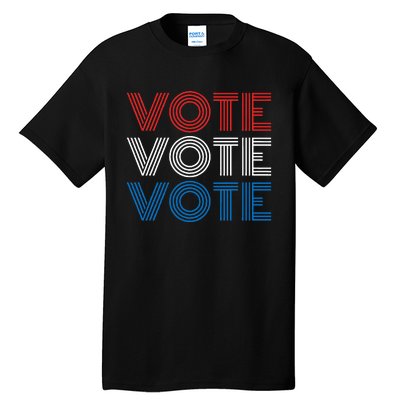 Vote Vote Vote Red White Blue Retro Election Simple Design Tall T-Shirt