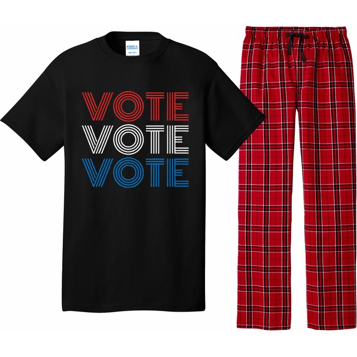 Vote Vote Vote Red White Blue Retro Election Simple Design Pajama Set