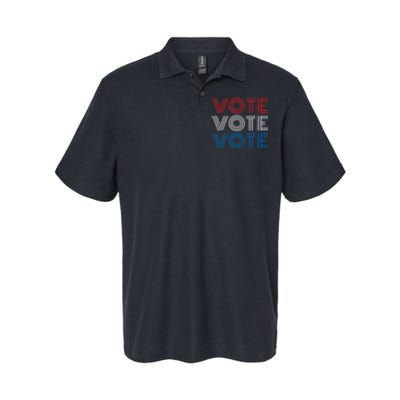 Vote Vote Vote Red White Blue Retro Election Simple Design Softstyle Adult Sport Polo