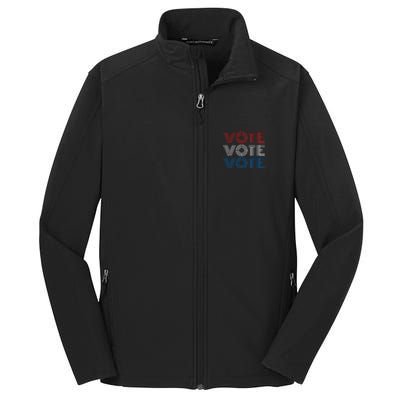 Vote Vote Vote Red White Blue Retro Election Simple Design Core Soft Shell Jacket