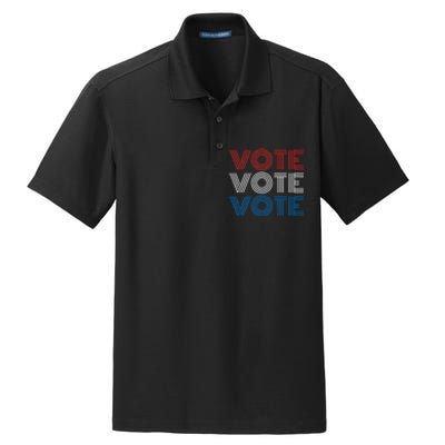 Vote Vote Vote Red White Blue Retro Election Simple Design Dry Zone Grid Polo