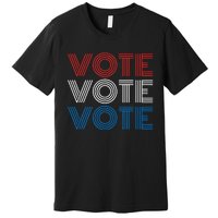 Vote Vote Vote Red White Blue Retro Election Simple Design Premium T-Shirt