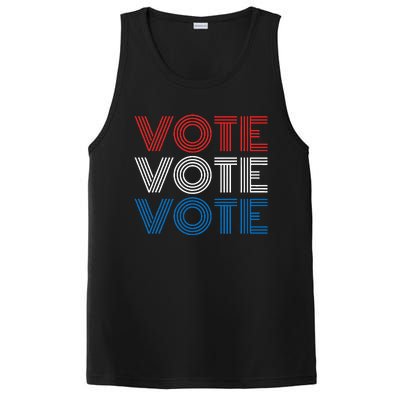 Vote Vote Vote Red White Blue Retro Election Simple Design PosiCharge Competitor Tank