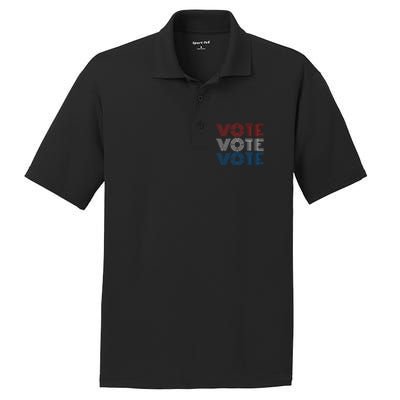 Vote Vote Vote Red White Blue Retro Election Simple Design PosiCharge RacerMesh Polo