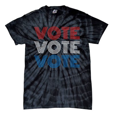 Vote Vote Vote Red White Blue Retro Election Simple Design Tie-Dye T-Shirt