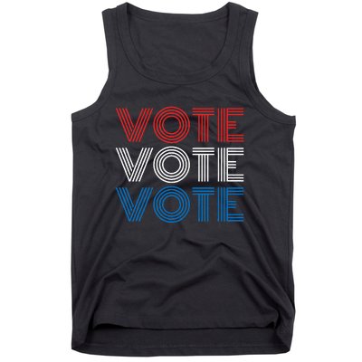 Vote Vote Vote Red White Blue Retro Election Simple Design Tank Top