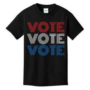 Vote Vote Vote Red White Blue Retro Election Simple Design Kids T-Shirt