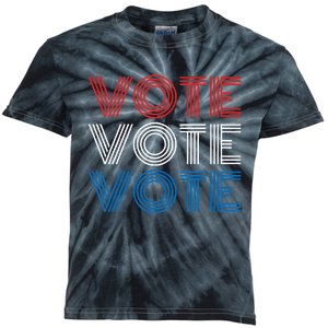 Vote Vote Vote Red White Blue Retro Election Simple Design Kids Tie-Dye T-Shirt