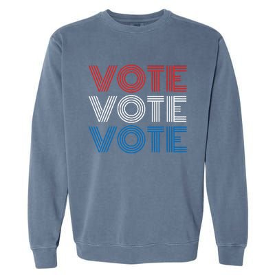 Vote Vote Vote Red White Blue Retro Election Simple Design Garment-Dyed Sweatshirt