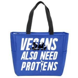 Vegan Veganism Vegetable Gift Vegans Also Need Proteins Gift Zip Tote Bag