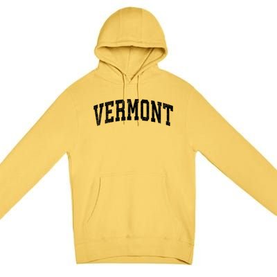 Vermont Vintage Varsity Sports Text Premium Pullover Hoodie