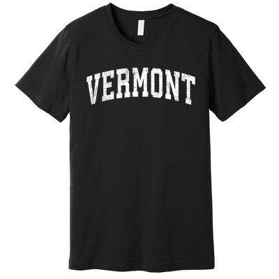 Vermont Vintage Varsity Sports Text Premium T-Shirt