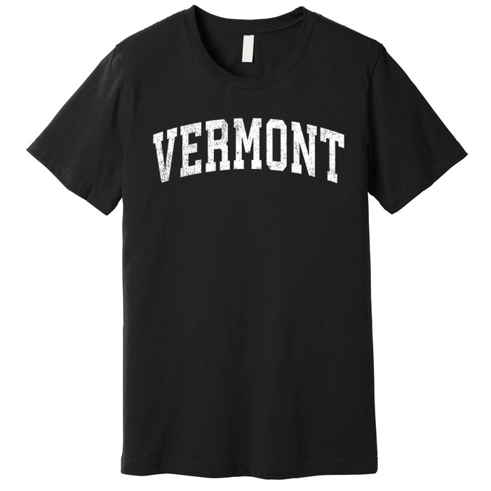 Vermont Vintage Varsity Sports Text Premium T-Shirt