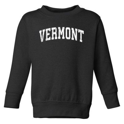 Vermont Vintage Varsity Sports Text Toddler Sweatshirt