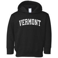 Vermont Vintage Varsity Sports Text Toddler Hoodie