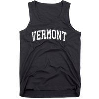 Vermont Vintage Varsity Sports Text Tank Top