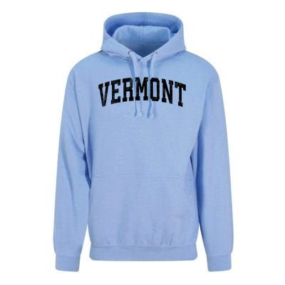 Vermont Vintage Varsity Sports Text Unisex Surf Hoodie