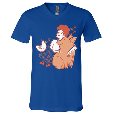Vegan Veganism Vegetarian Gift V-Neck T-Shirt