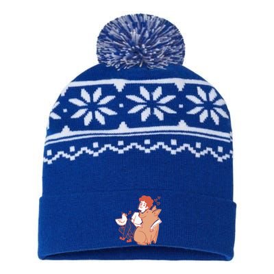 Vegan Veganism Vegetarian Gift USA-Made Snowflake Beanie