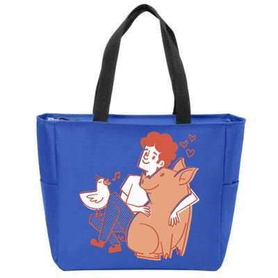 Vegan Veganism Vegetarian Gift Zip Tote Bag