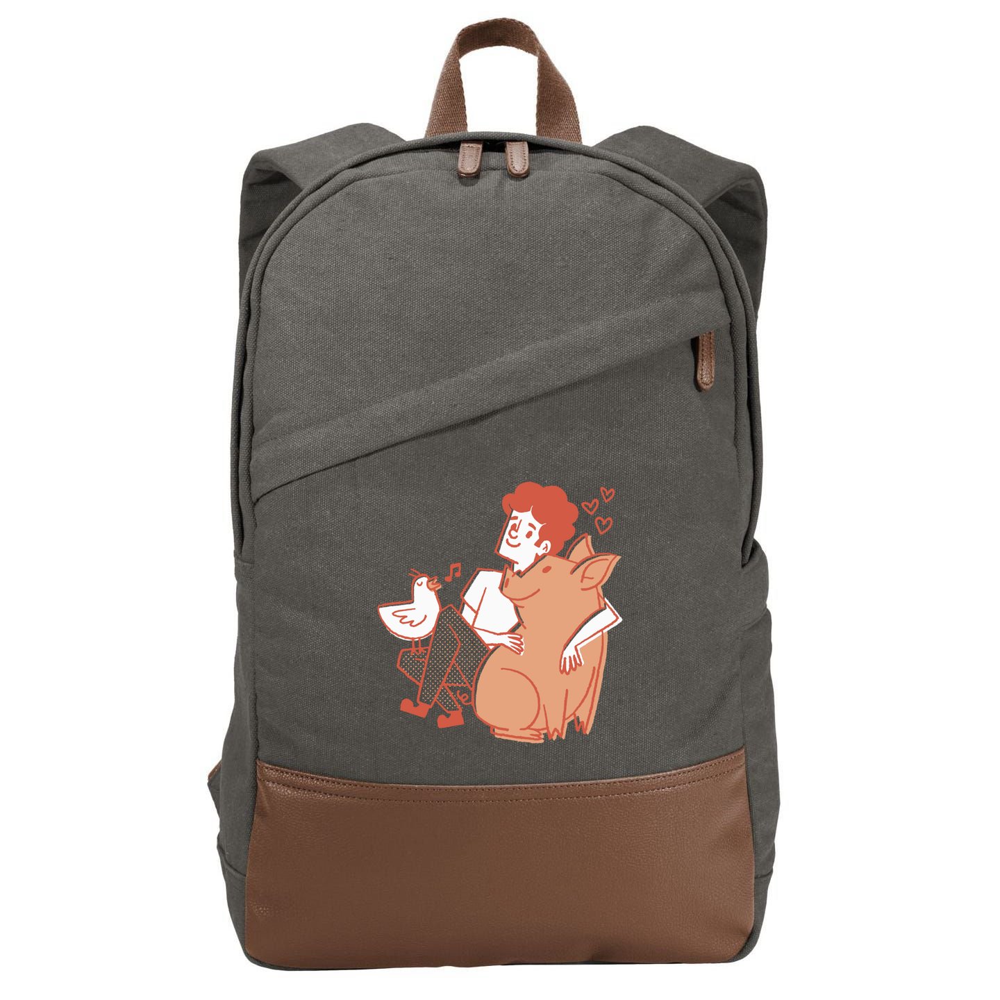 Vegan Veganism Vegetarian Gift Cotton Canvas Backpack