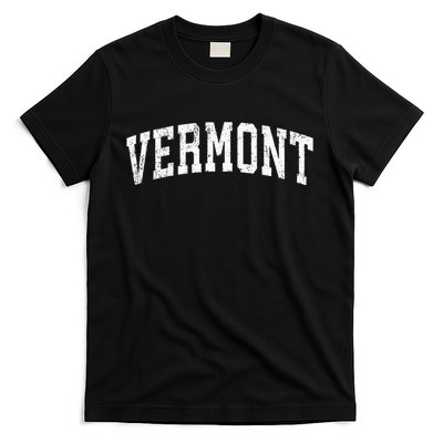 Vermont Vintage Varsity Sports Text T-Shirt