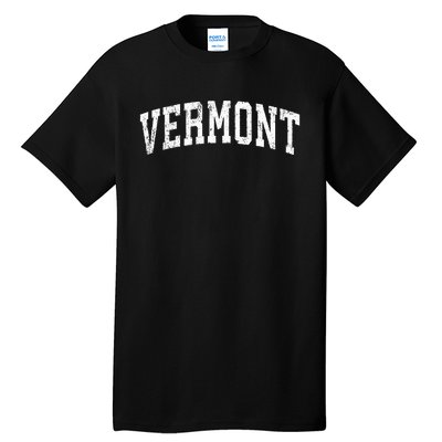 Vermont Vintage Varsity Sports Text Tall T-Shirt