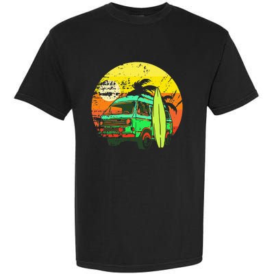 Vintage Van Van Life Distressed Sunset Retro Van Garment-Dyed Heavyweight T-Shirt