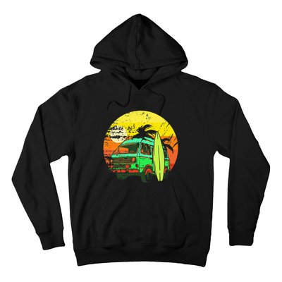 Vintage Van Van Life Distressed Sunset Retro Van Hoodie